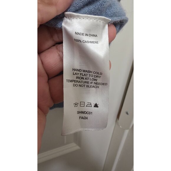 Quince Womens 100% Mongolian Cashmere Sweater Pullover Crewneck Light Blue Size - Picture 7 of 7